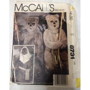 Vintage 1983 Star Wars Ewok McCalls #8731 Costume Pattern Large